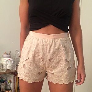 H&M eyelet high waist shorts size 6